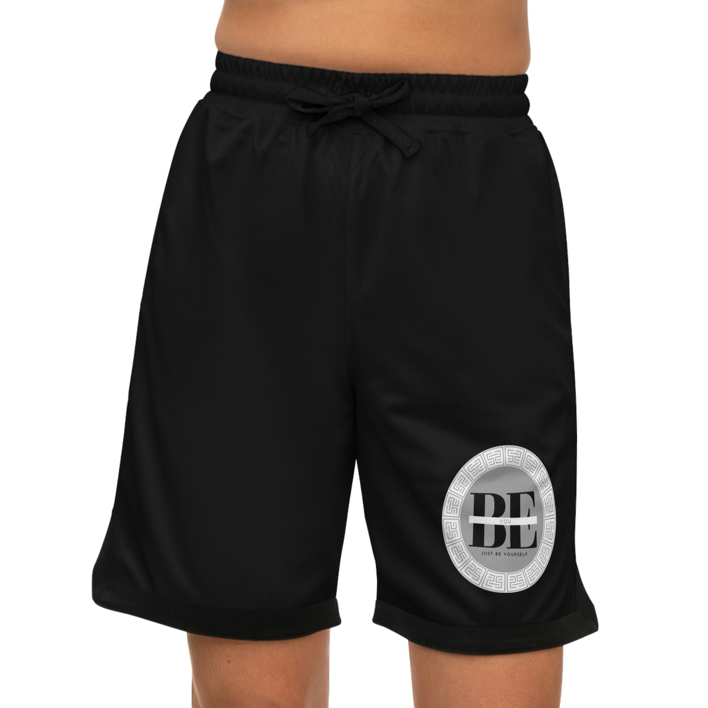 Basketball Rib Shorts (AOP) Black