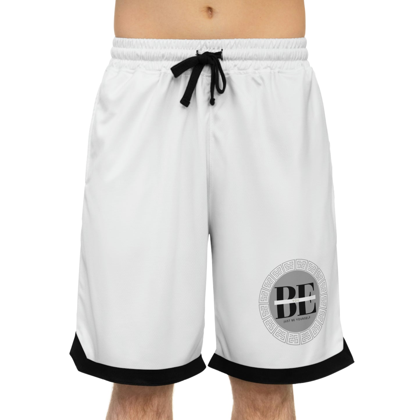 Basketball Rib Shorts (AOP) White