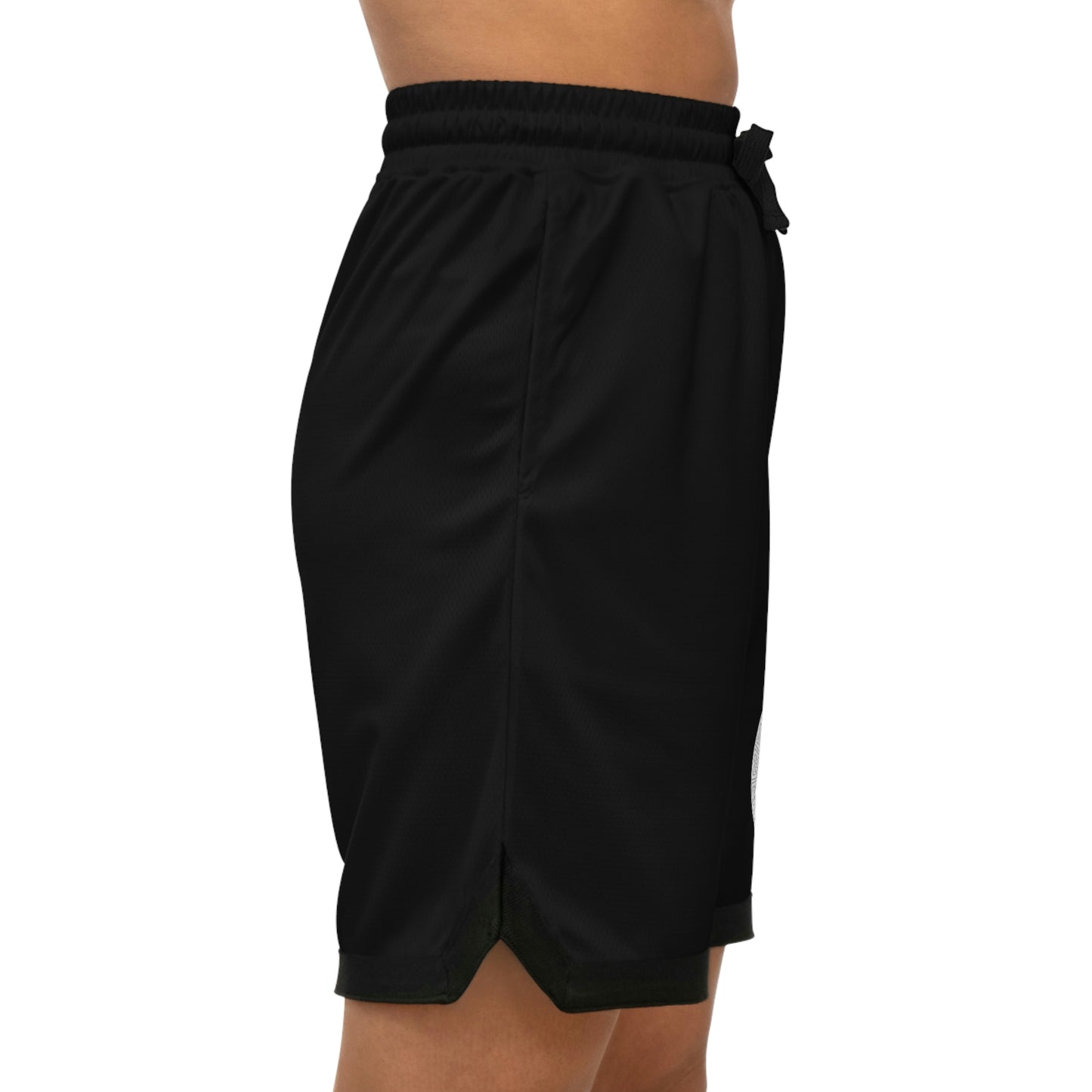 Basketball Rib Shorts (AOP) Black