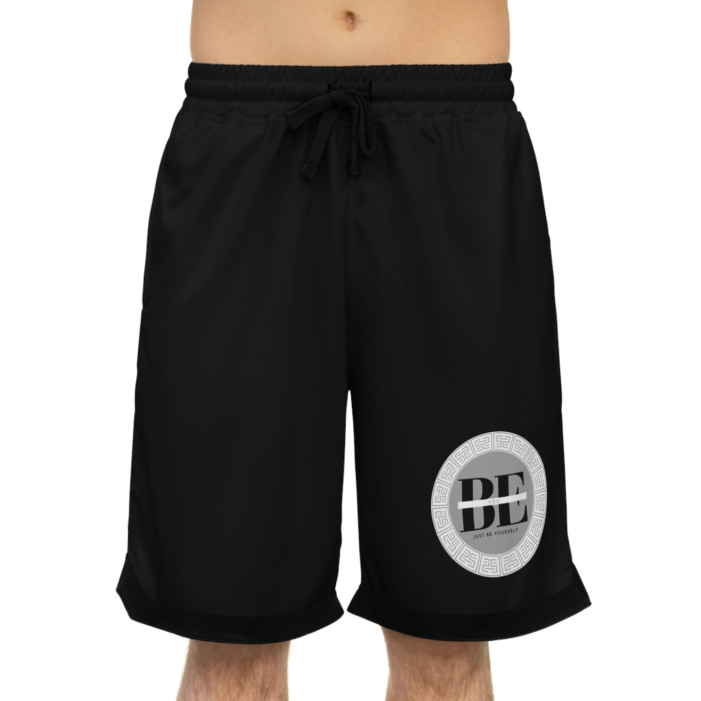 Basketball Rib Shorts (AOP) Black