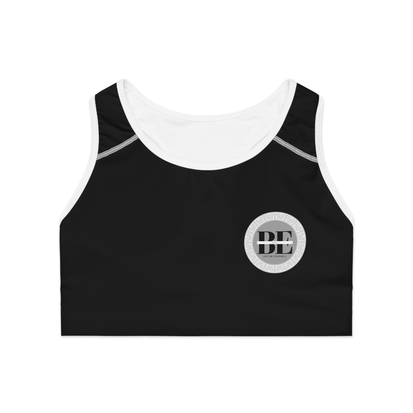 Sports Bra (AOP) Black