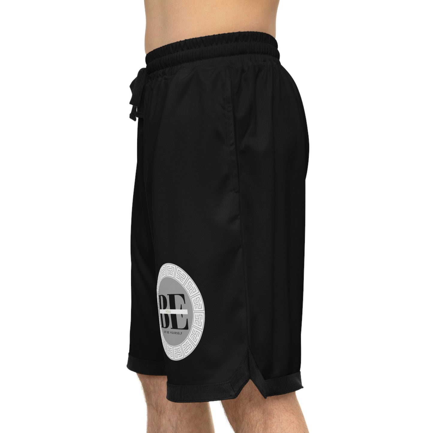 Basketball Rib Shorts (AOP) Black